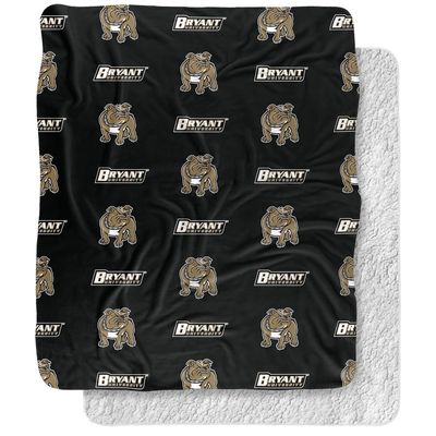 Bryant University Blanket, 50"x60" Logo Pattern Silky Touch Sherpa Back Super Soft Throw Blanket