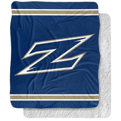 University of Akron Blanket, 50"x60" Primary Logo Stripes Silky Touch Sherpa Back Super Soft Throw Blanket