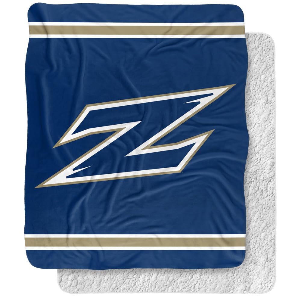 University of Akron Blanket, 50"x60" Primary Logo Stripes Silky Touch Sherpa Back Super Soft Throw Blanket
