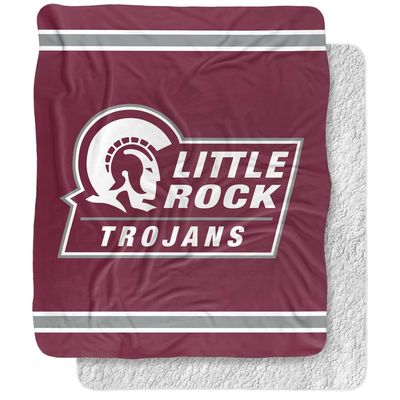 University of Arkansas at Little Rock Blanket, 50"x60" Primary Logo Stripes Silky Touch Sherpa Back Super Soft Throw Blanket