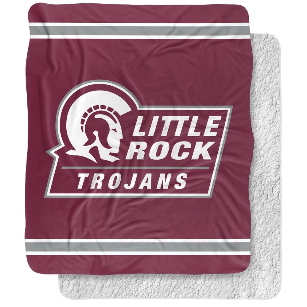 University of Arkansas at Little Rock Blanket, 50"x60" Primary Logo Stripes Silky Touch Sherpa Back Super Soft Throw Blanket