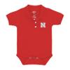 Little King NCAA Short Sleeve Polo Bodysuit Romper-Nebraska-Red-2T view 2