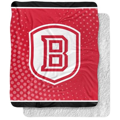 Bradley University Blanket, 50"x60" Logo Dots Silky Touch Sherpa Back Super Soft Throw Blanket