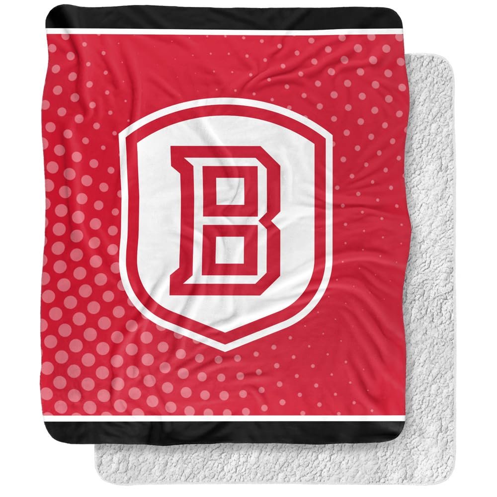 Bradley University Blanket, 50"x60" Logo Dots Silky Touch Sherpa Back Super Soft Throw Blanket