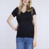 Motherhood Maternity Womens Short Sleeve Side Ruched V-Neck Pregnancy T-Shirt, Core Black, Large view 2
