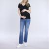 Motherhood Maternity Womens Short Sleeve Side Ruched V-Neck Pregnancy T-Shirt, Core Black, Large view 3
