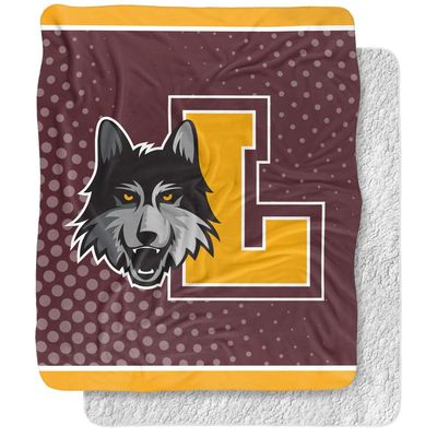 Loyola University Chicago Blanket, 50"x60" Logo Dots Silky Touch Sherpa Back Super Soft Throw Blanket