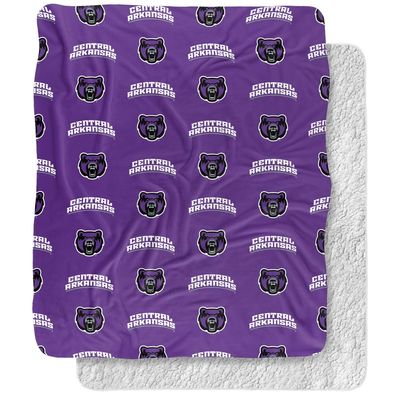 University of Central Arkansas Blanket, 50"x60" Logo Pattern Silky Touch Sherpa Back Super Soft Throw Blanket