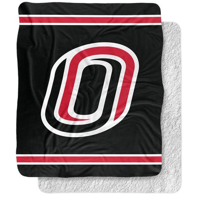 University of Nebraska at Omaha Blanket, 50"x60" Primary Logo Stripes Silky Touch Sherpa Back Super Soft Throw Blanket