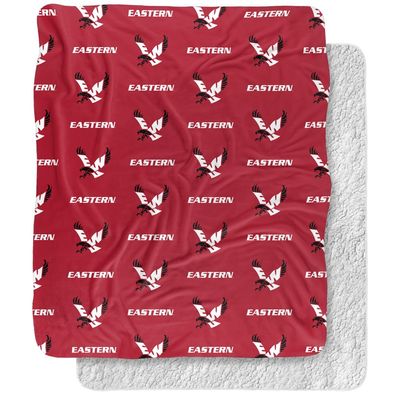 Eastern Washington University Blanket, 50"x60" Logo Pattern Silky Touch Sherpa Back Super Soft Throw Blanket