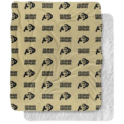 University of Colorado Blanket, 50"x60" Logo Pattern Silky Touch Sherpa Back Super Soft Throw Blanket