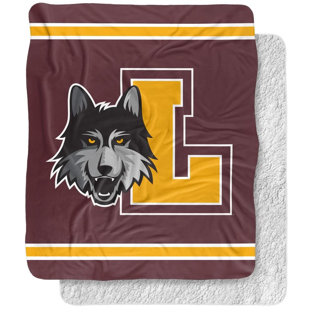 Loyola University Chicago Blanket, 50"x60" Primary Logo Stripes Silky Touch Sherpa Back Super Soft Throw Blanket