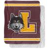 Loyola University Chicago Blanket, 50"x60" Primary Logo Stripes Silky Touch Sherpa Back Super Soft Throw Blanket view 1