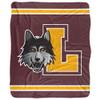 Loyola University Chicago Blanket, 50"x60" Primary Logo Stripes Silky Touch Sherpa Back Super Soft Throw Blanket view 2