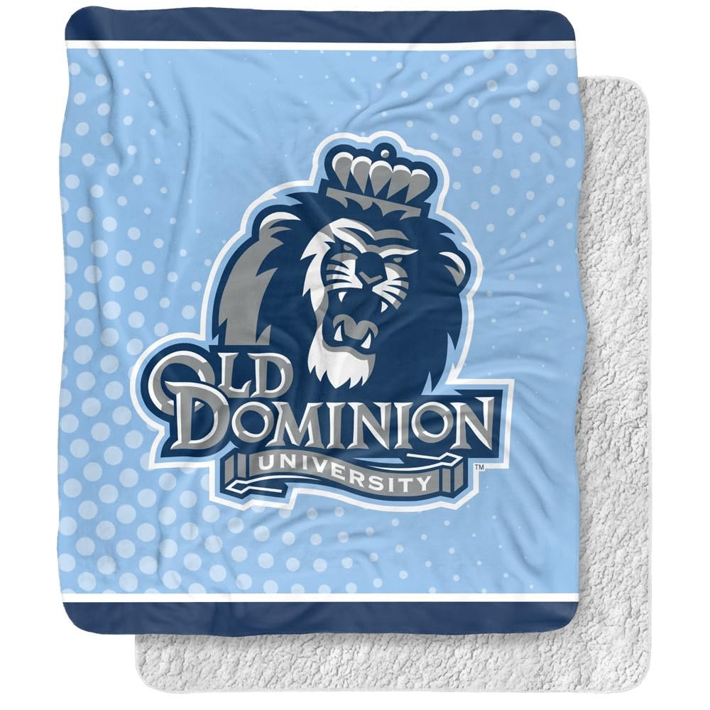 Old Dominion University Blanket, 50"x60" Logo Dots Silky Touch Sherpa Back Super Soft Throw Blanket