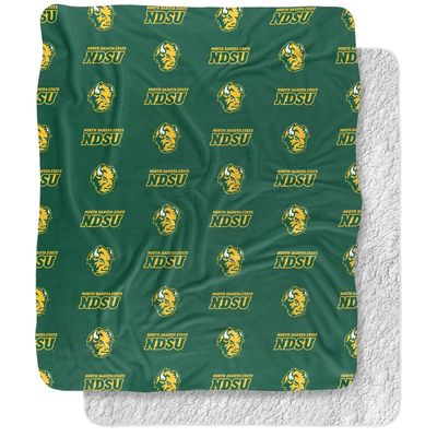 North Dakota State University Blanket, 50"x60" Logo Pattern Silky Touch Sherpa Back Super Soft Throw Blanket