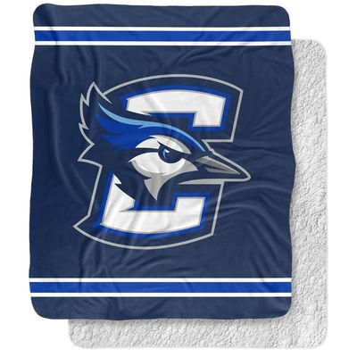 Creighton University Blanket, 50"x60" Primary Logo Stripes Silky Touch Sherpa Back Super Soft Throw Blanket