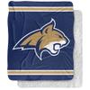 Montana State University Blanket, 50"x60" Primary Logo Stripes Silky Touch Sherpa Back Super Soft Throw Blanket view 1