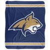 Montana State University Blanket, 50"x60" Primary Logo Stripes Silky Touch Sherpa Back Super Soft Throw Blanket view 2