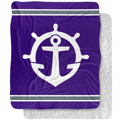 University of Portland Blanket, 50"x60" Primary Logo Stripes Silky Touch Sherpa Back Super Soft Throw Blanket
