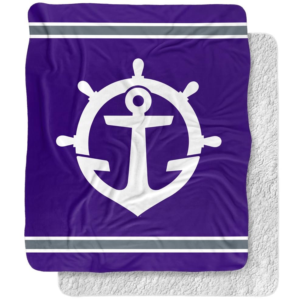 University of Portland Blanket, 50"x60" Primary Logo Stripes Silky Touch Sherpa Back Super Soft Throw Blanket