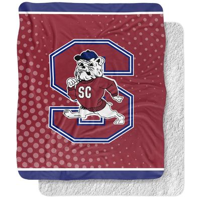 South Carolina State University Blanket, 50"x60" Logo Dots Silky Touch Sherpa Back Super Soft Throw Blanket