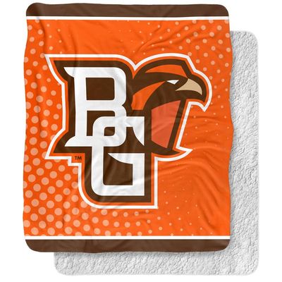 Bowling Green State University Blanket, 50"x60" Logo Dots Silky Touch Sherpa Back Super Soft Throw Blanket