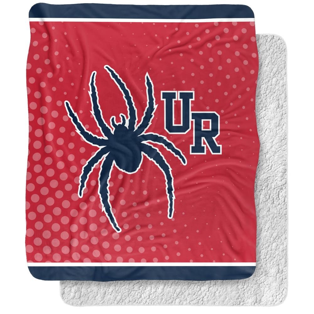 University of Richmond Blanket, 50"x60" Logo Dots Silky Touch Sherpa Back Super Soft Throw Blanket