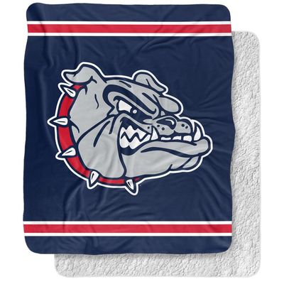 Gonzaga University Blanket, 50"x60" Primary Logo Stripes Silky Touch Sherpa Back Super Soft Throw Blanket