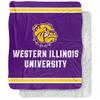Western Illinois University Blanket, 50"x60" Primary Logo Stripes Silky Touch Sherpa Back Super Soft Throw Blanket view 1
