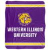 Western Illinois University Blanket, 50"x60" Primary Logo Stripes Silky Touch Sherpa Back Super Soft Throw Blanket view 2