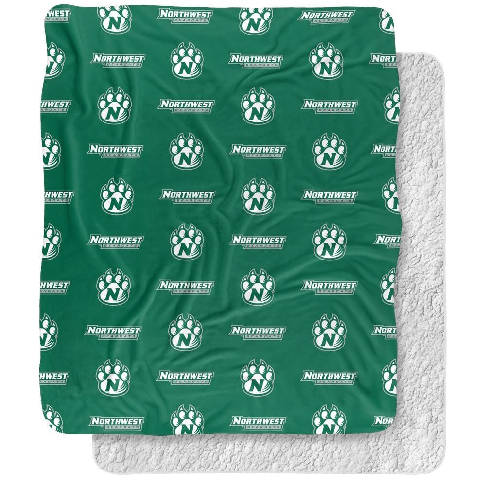 Northwest Missouri State University Blanket, 50"x60" Logo Pattern Silky Touch Sherpa Back Super Soft Throw Blanket