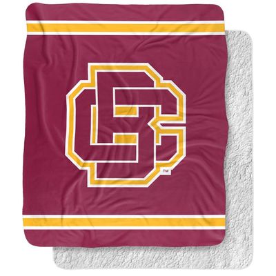 Bethune-Cookman University Blanket, 50"x60" Primary Logo Stripes Silky Touch Sherpa Back Super Soft Throw Blanket