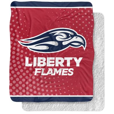 Liberty University Blanket, 50"x60" Logo Dots Silky Touch Sherpa Back Super Soft Throw Blanket