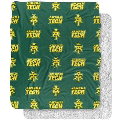 Arkansas Tech University Blanket, 50"x60" Logo Pattern Silky Touch Sherpa Back Super Soft Throw Blanket
