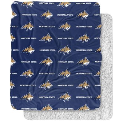 Montana State University Blanket, 50"x60" Logo Pattern Silky Touch Sherpa Back Super Soft Throw Blanket