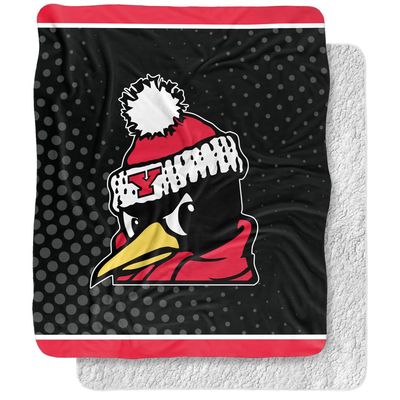 Youngstown State University Blanket, 50"x60" Logo Dots Silky Touch Sherpa Back Super Soft Throw Blanket