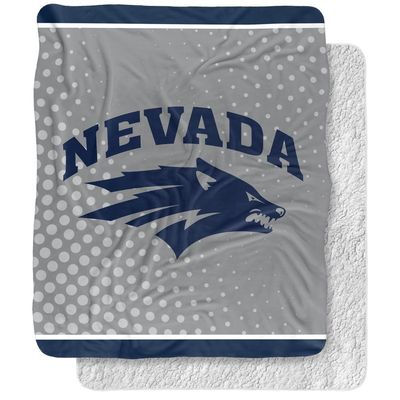 University of Nevada Reno Blanket, 50"x60" Logo Dots Silky Touch Sherpa Back Super Soft Throw Blanket