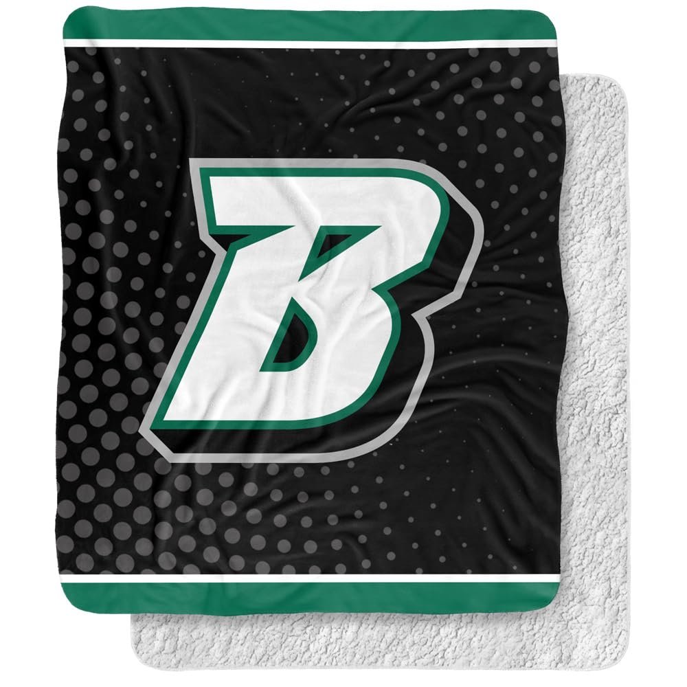 Binghamton University Blanket, 50"x60" Logo Dots Silky Touch Sherpa Back Super Soft Throw Blanket