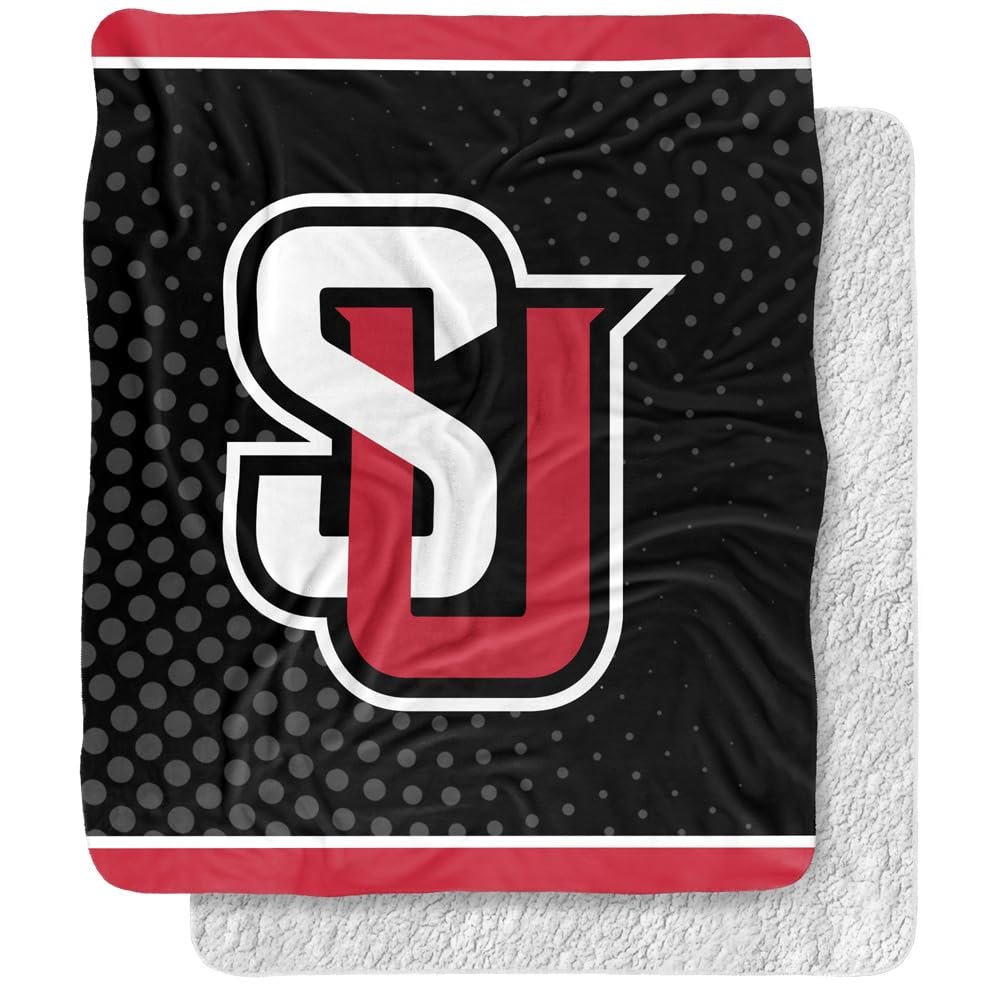 Seattle University Blanket, 50"x60" Logo Dots Silky Touch Sherpa Back Super Soft Throw Blanket