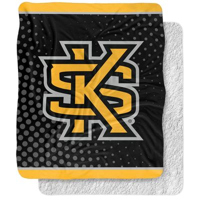 Kennesaw State University Blanket, 50"x60" Logo Dots Silky Touch Sherpa Back Super Soft Throw Blanket
