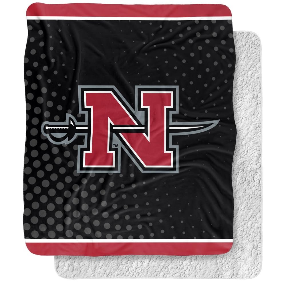 Nicholls State University Blanket, 50"x60" Logo Dots Silky Touch Sherpa Back Super Soft Throw Blanket