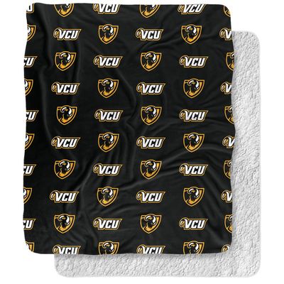 Virginia Commonwealth University Blanket, 50"x60" Logo Pattern Silky Touch Sherpa Back Super Soft Throw Blanket