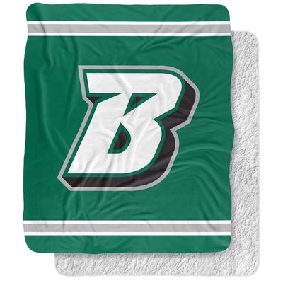 Binghamton University Blanket, 50"x60" Primary Logo Stripes Silky Touch Sherpa Back Super Soft Throw Blanket