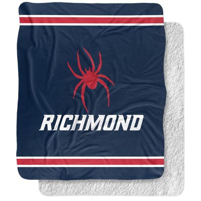 University of Richmond Blanket, 50"x60" Primary Logo Stripes Silky Touch Sherpa Back Super Soft Throw Blanket