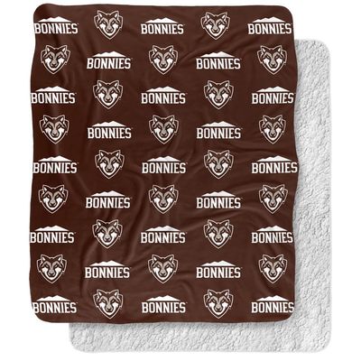 St. Bonaventure University Blanket, 50"x60" Logo Pattern Silky Touch Sherpa Back Super Soft Throw Blanket