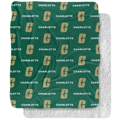 University of North Carolina - Charlotte Blanket, 50"x60" Logo Pattern Silky Touch Sherpa Back Super Soft Throw Blanket
