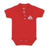 Little King NCAA Short Sleeve Polo Bodysuit Romper-Ohio State-Red-12 Months view 2