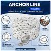 Five Oceans Anchor Line 5/8" x 250', Anchor Rope Line, Marine Premium 3-Strand White Nylon Boat Anchor Rope - Stainless Steel Thimble and Shackle, Ideal for Mooring Anchoring Towing - FO4488-C250 view 4