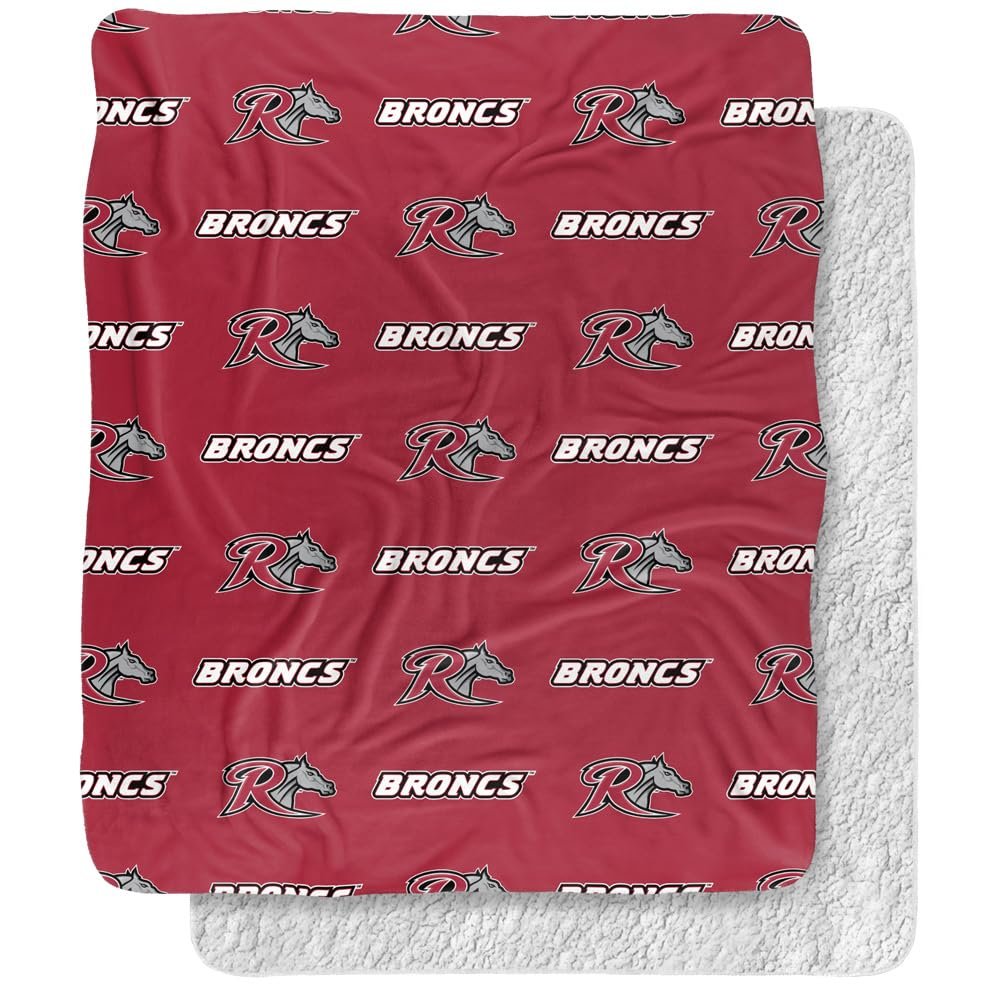 Rider University Blanket, 50"x60" Logo Pattern Silky Touch Sherpa Back Super Soft Throw Blanket